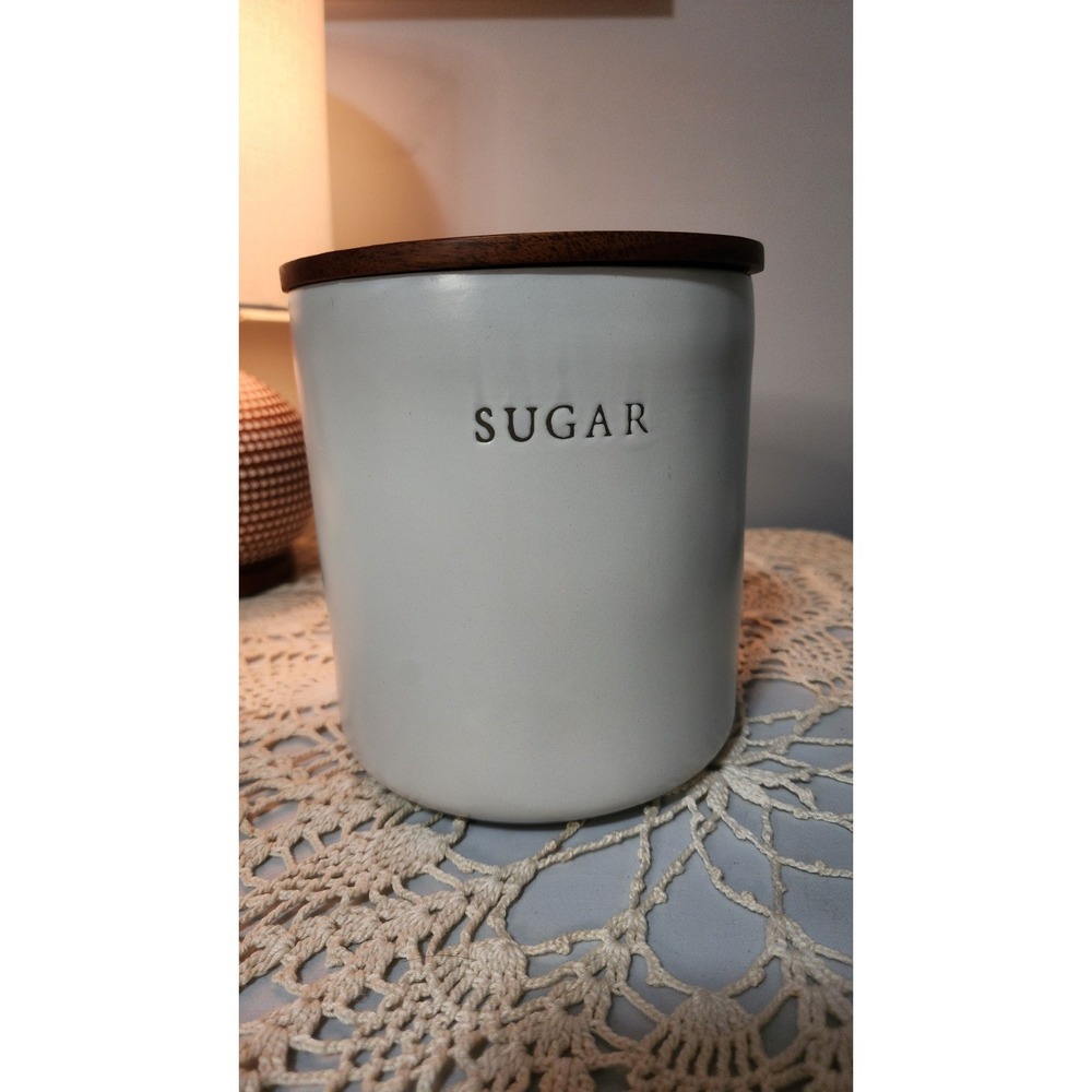 Sugar Canister and Wood Lid -Hearth & Hand Magnolia Stoneware